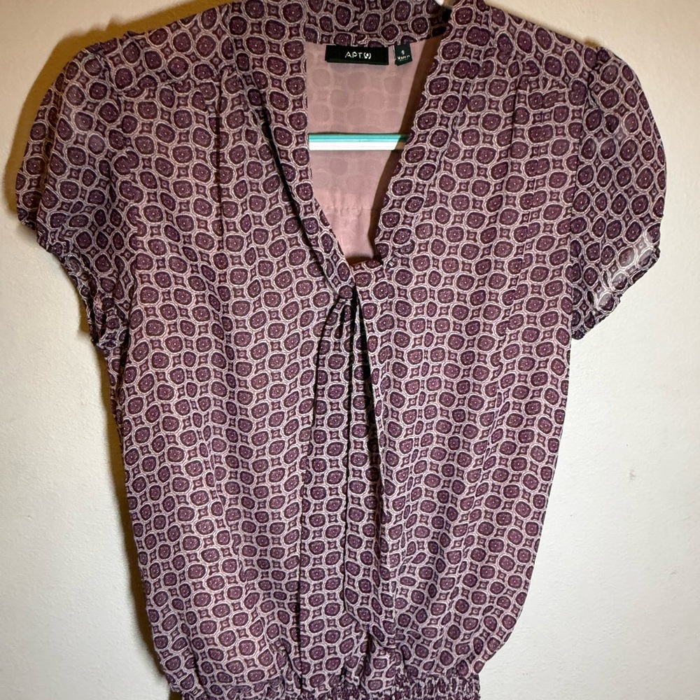 Apt. 9 Women's Purple Patterned Blouse